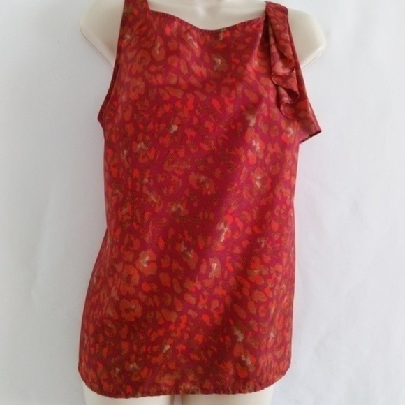 Attention Sleeveless Multi Brown Rust Top Medium - Picture 2 of 5